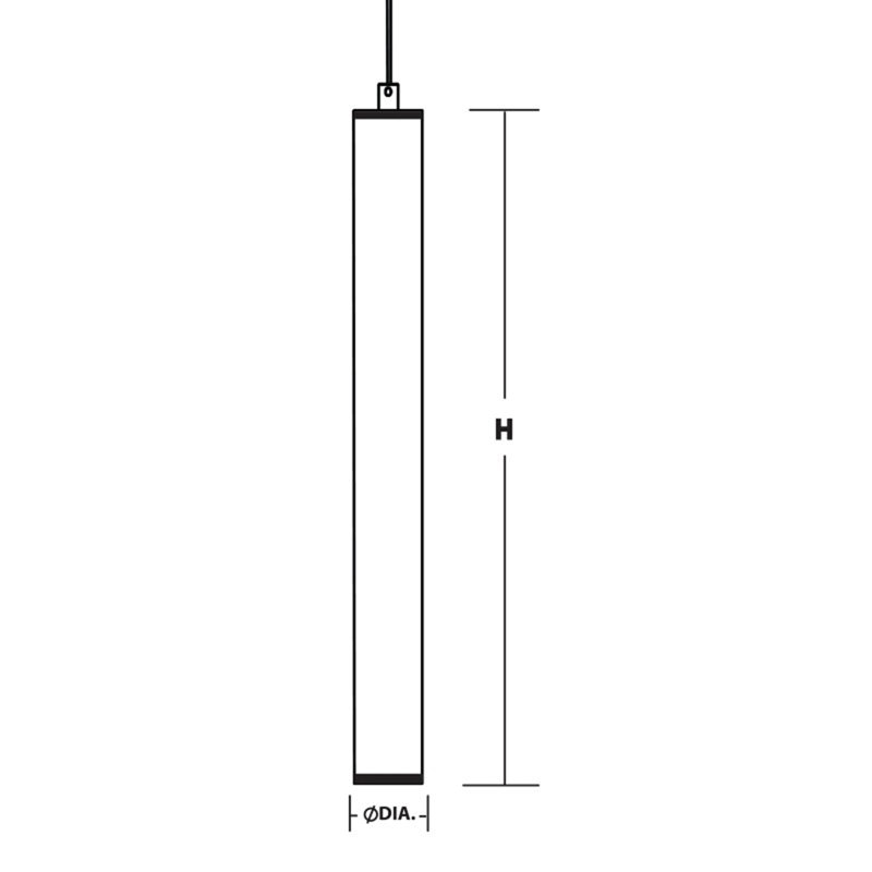 Luminaire suspendu à cylindre simple 1 lumière Manu, Noir