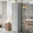 Tall Bathroom Storage Cabinet, Freestanding Storage Cabinet With Two Different Size Doors And Adjustable Shelf, Door Shelve Design, MDF Board With Painted Finish, Gray-1385524189