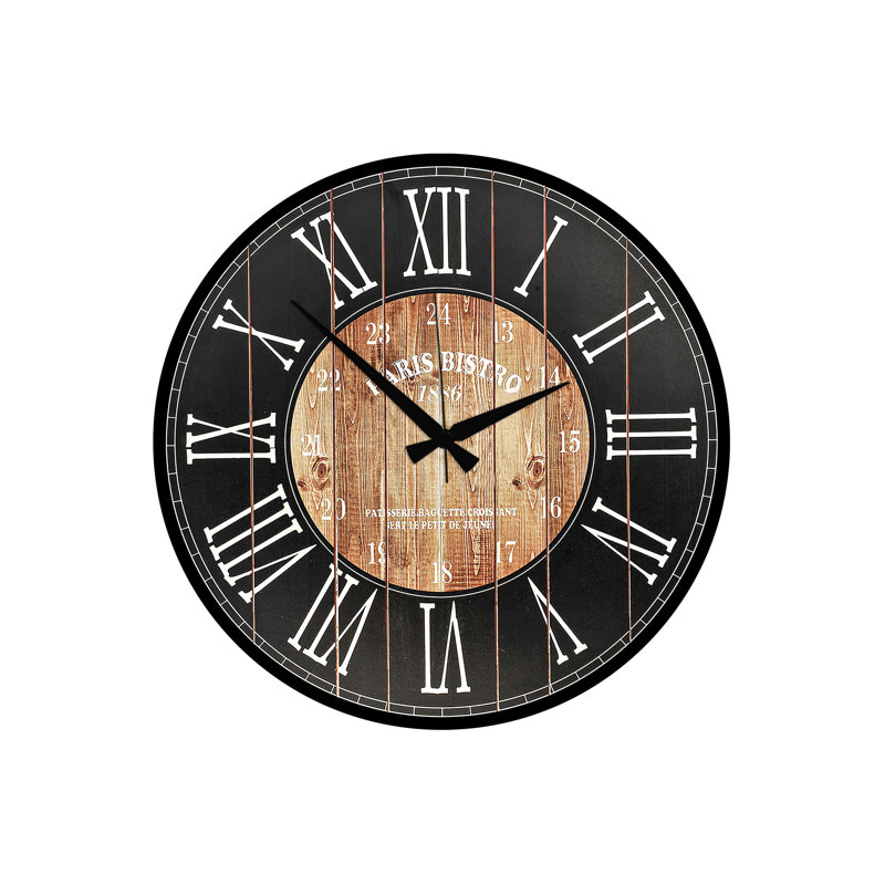 Horloge 19,7 po x 19,7 po Elegant 100% panneau de fibres à densité moyenne, épaisseur: 0,2 pouce | Parfait pour la décoration de la maison ou du bureau, le design élégant ajoute une touche moderne à n'importe quelle pièce