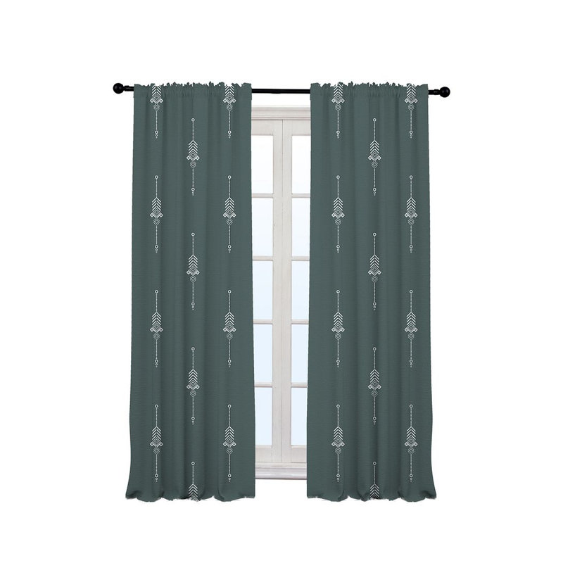 Burley Semi Sheer Curtain Pair, Pine, 140cm Width x 175cm Drop