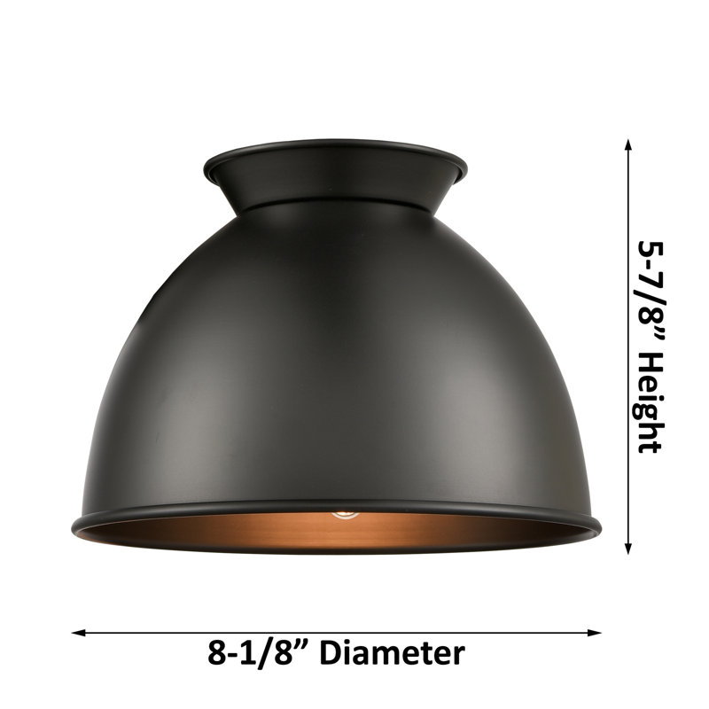 Plafonnier semi-encastré 1 lumière 8,5 po Campanelli, Chrome poli