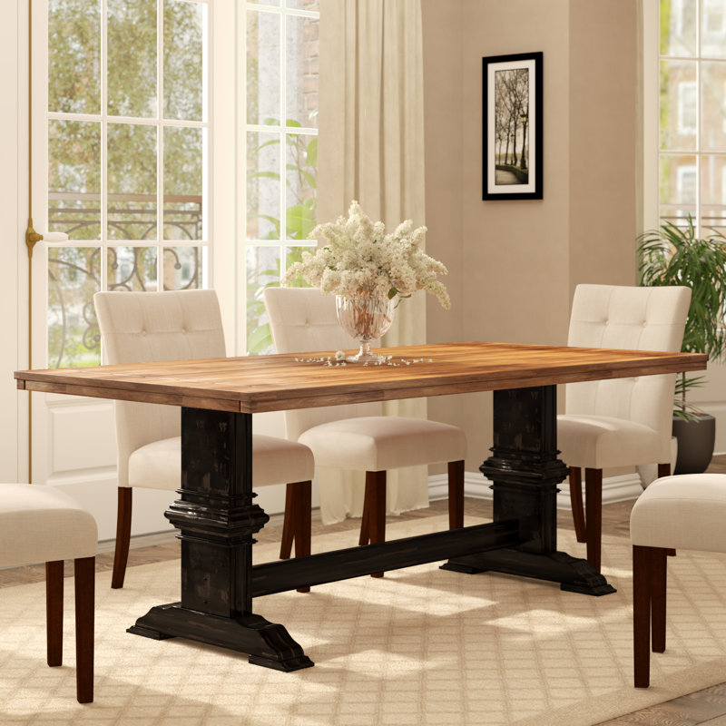 Marcotte Solid Wood Dining Table, Antique Black
