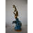 Mermaid W Three Dolphins Fountain Enameled Bronze Statue Size: 34" X 41" X 83"H