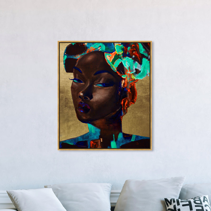 Queen of Neon - Impression sur toile, H 24 po x l 20 po, Cadre flottant doré