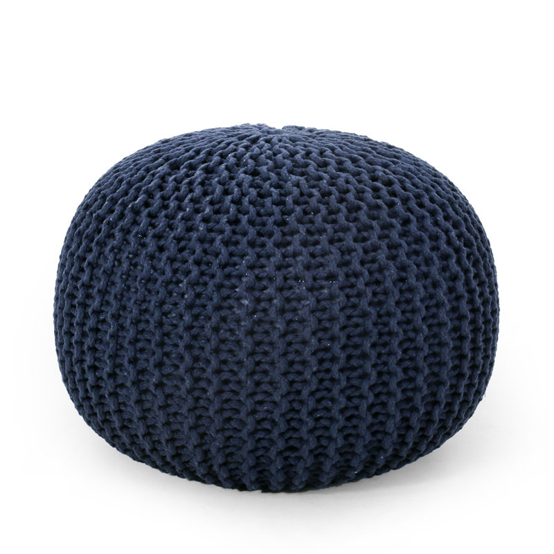 Pouf rond en coton Bordeaux