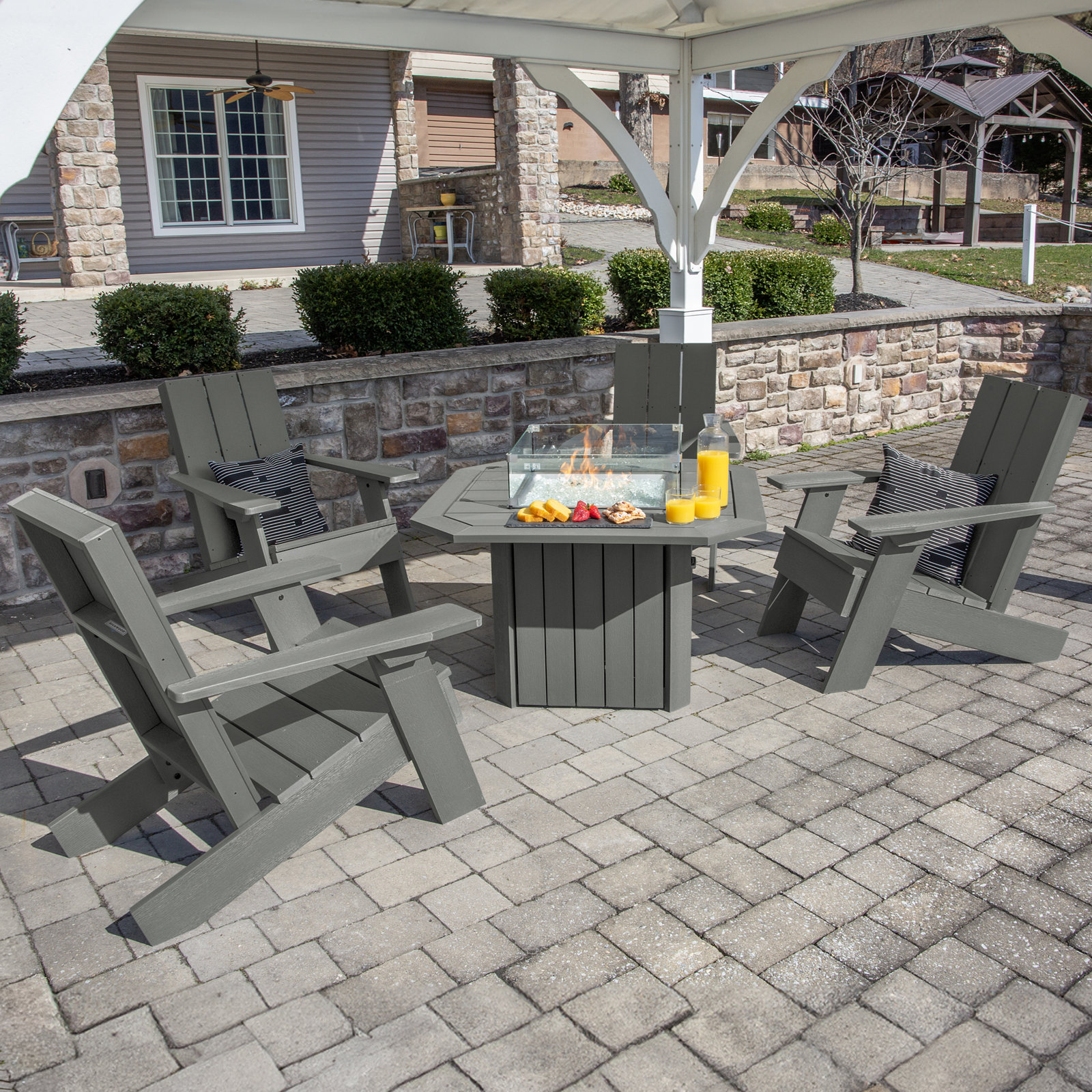 Outdoor Adirondack Set, Coastal Teak