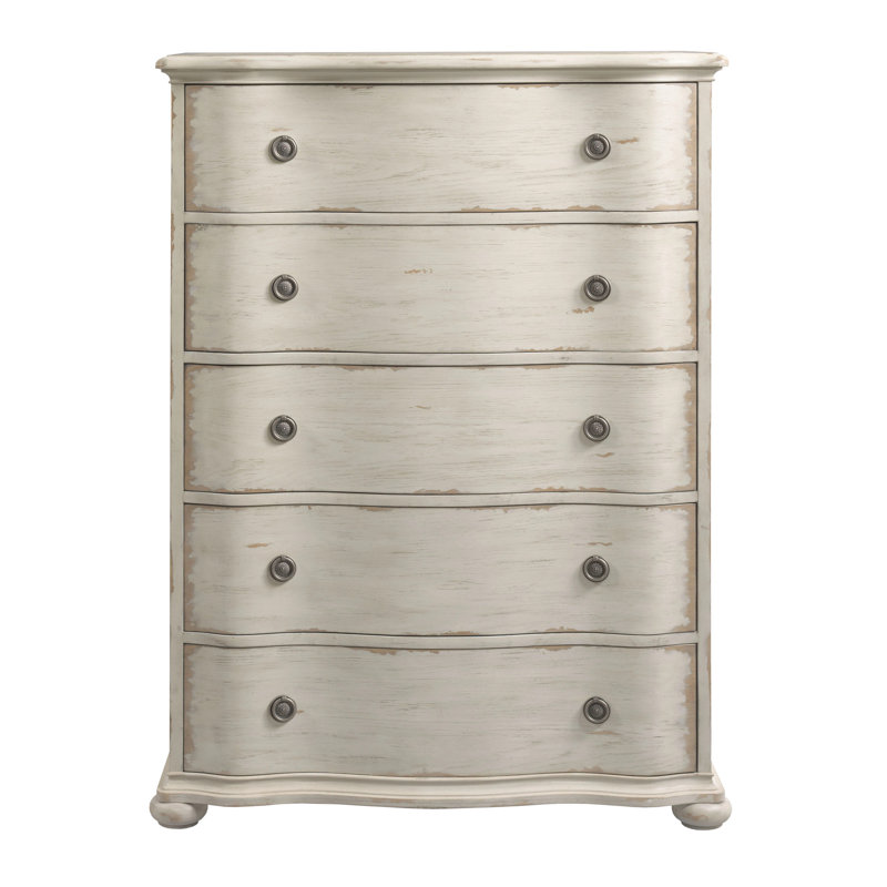 Commode à cinq tiroirs Helene - crème