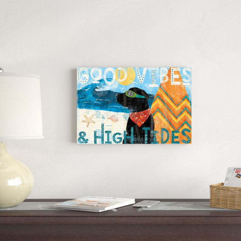 Good Vibes II, H 12 po x l 18 po x P 1,25 po, Blanc, Imprimé avec cadre blanc