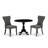3 Piece Dinette Set for Small Spaces Contains a Round Dining Table with Dropleaf and 2 Dark Gotham Linen Fabric Parson Chairs, 42x42 Inch, Wirebrushed Black-2029837786-2029837790