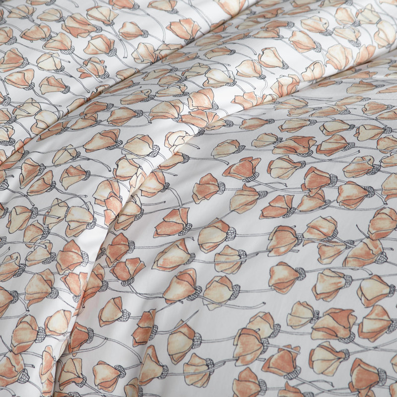 Forevermore Collection Reversible Cotton Duvet Cover Set, Blush, Queen Duvet Cover + 2 Shams