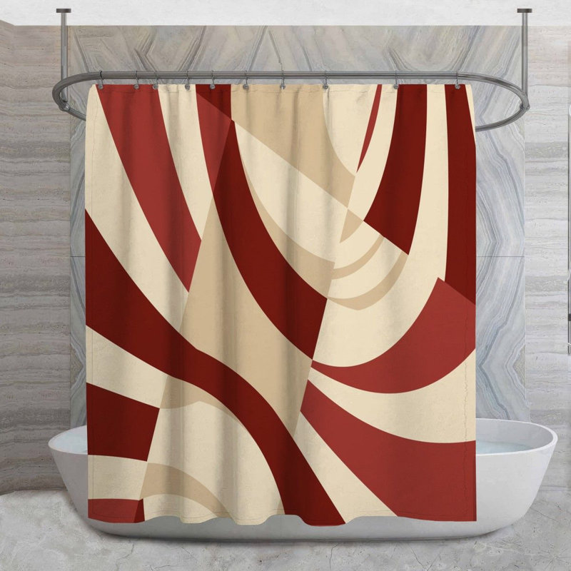 Rideau de douche Spiral Swirls, H 73 po x l 70 po