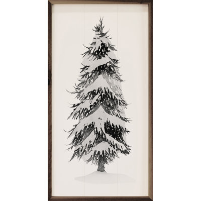 Grayscale Snowy Pine I