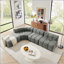 Upholstered 116.5 " Chenille L-Shaped Sectional with Ottoman-763942654
