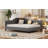 L-Shaped Linen Daybed, With Solid Wood Legs-26076399-26076393