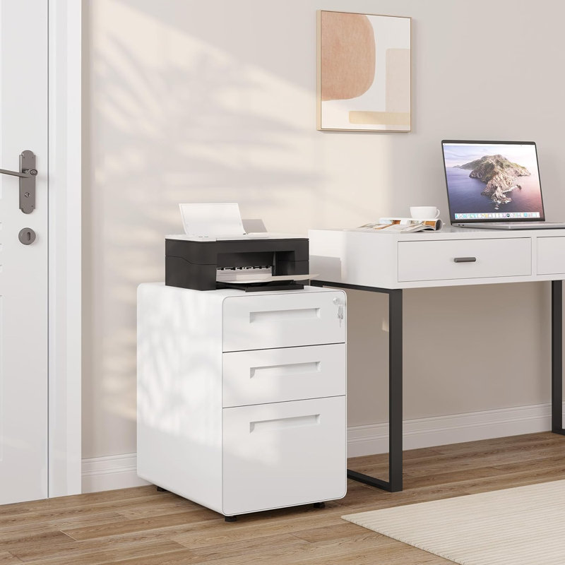 3 Drawer Filing Cabinet, White