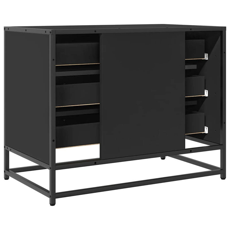 Sharrika Metal Rectangle Accent Chest, Black