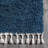 Hollier Modern Power Loom Performance Shag Tasseled Blue Rug-689430363