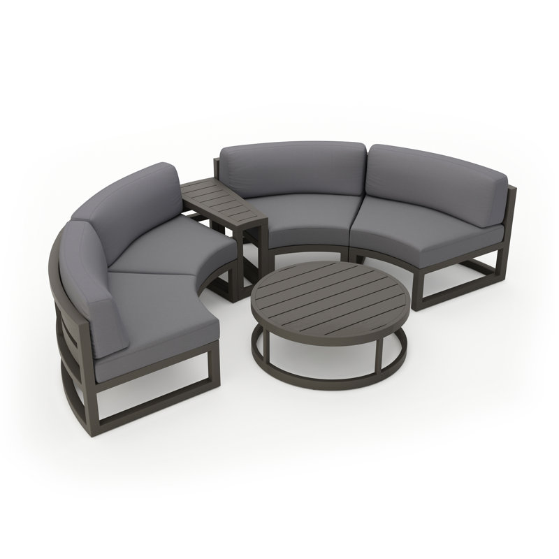 Avion Outdoor 4 - Piece Conversation Set, Canvas Charcoal Sunbrella® Canvas, Slate
