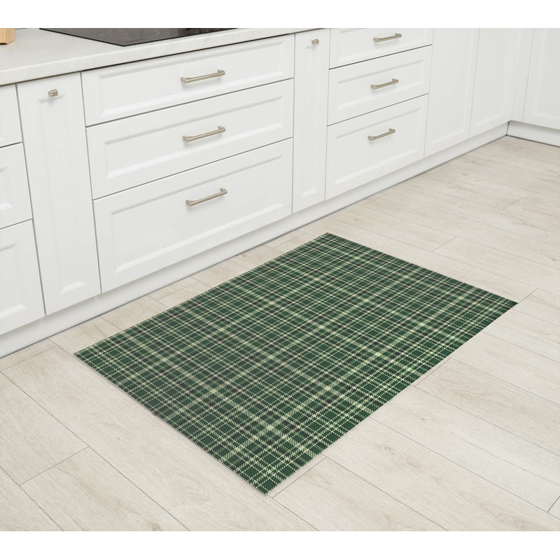 Tapis de cuisine Rocky Tartan, Rectangle 4pi x 6 pi, Vert