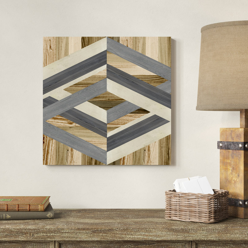 «Geometric Inlay II», peinture sur toile, H 20 po x l 20 po, Toile tendue