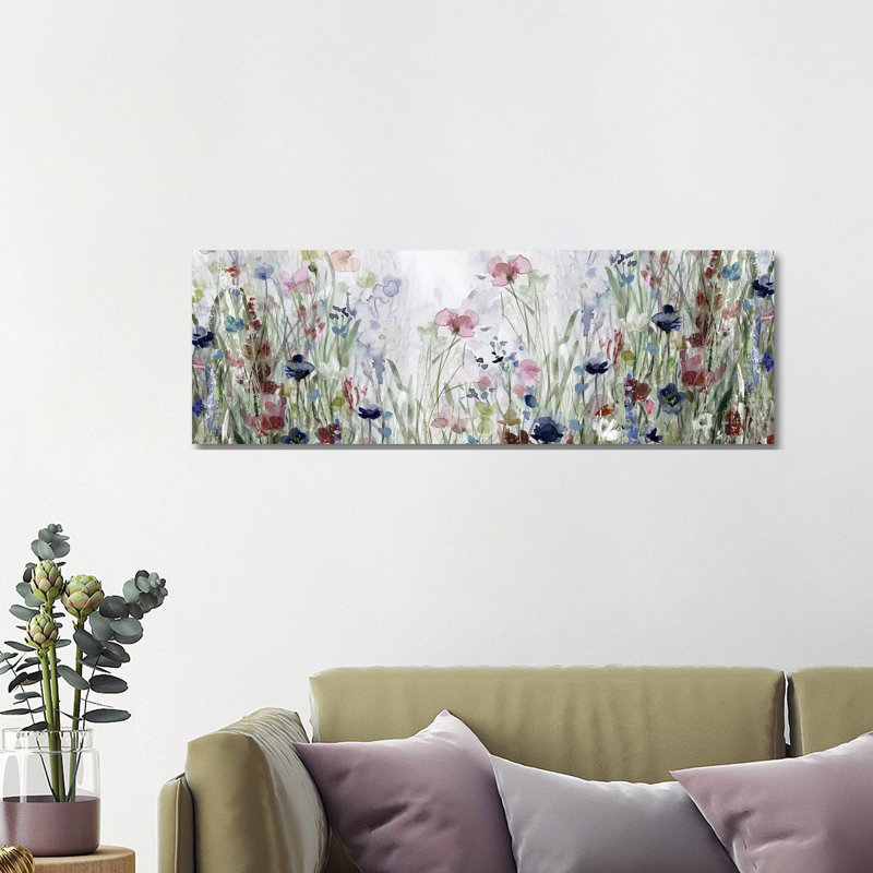 «Wildflower Fields On Canvas» par Carol Robinson, reproduction, Toile tendue, H 16 po x l 48 po x P 1,5 po