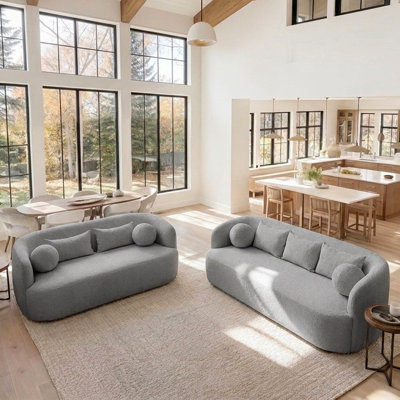 2-piece Boucle Upholstered Living Room Set With Loveseat And Sofa