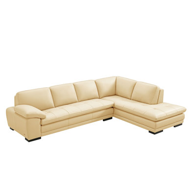 124" Wide Leather Match Sofa & Chaise