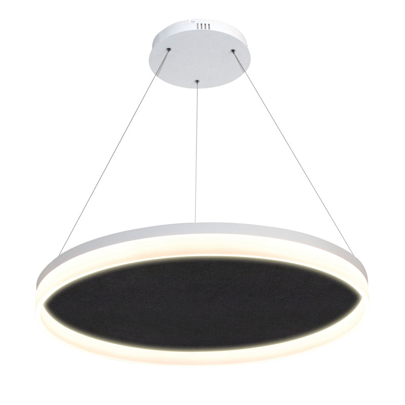 Getz 1 - Light LED Geometric Pendant, 8cm H x 80cm W x 80cm D, Black