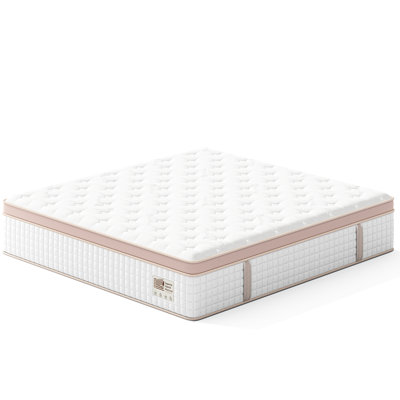 King Size 12 Inch Firm Mattress With Gel Memory Foam And Pocket Springs For Airflow Temperature Balance All Body Types Sleep Positions