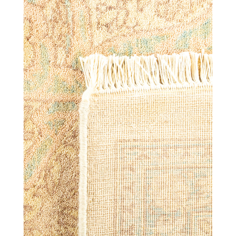 Tapis ivoire traditionnel noué à la main de conception unique 8 pi 2 po x 10 pi 1 po Keller