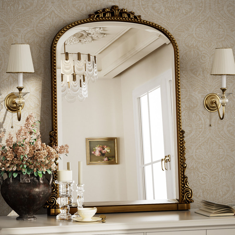 Miroir mural Fleur De Lis Living, Doré, 40 po x 28 po