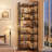 86" L Shaped Corner Bookshelf 7 Tier Industrial Bookcase Tall Display Shelf Storage Rack for Living Room Bedroom Home Office-1652492869-1652492888