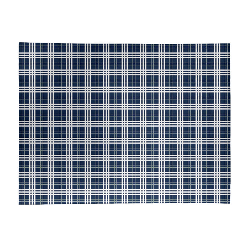 Tapis à carreaux bleu, Rectangle 9 pi x 12 pi