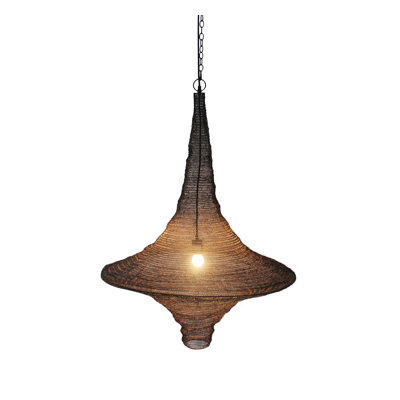 Transitional 1-Light Satin Black Pendant Chain Pendant