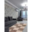 Tapis brun foncé en laine tissé à plat à la main à motif de patchwork Martiya