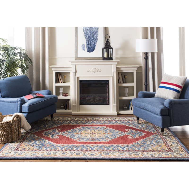 Antiquity Hand Tufted Wool/Cotton Oriental Rug in Blue, Rectangle 4' x 6'