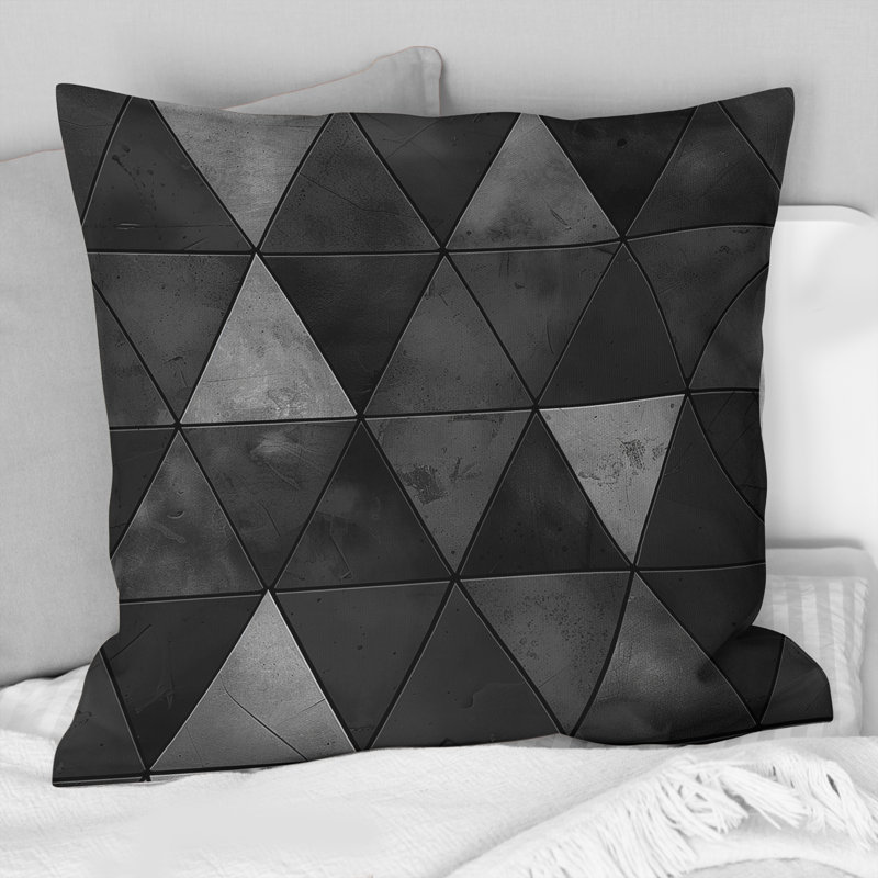 Coussin Black Triangle II - Mid-Century, H 18 po x l 18 po