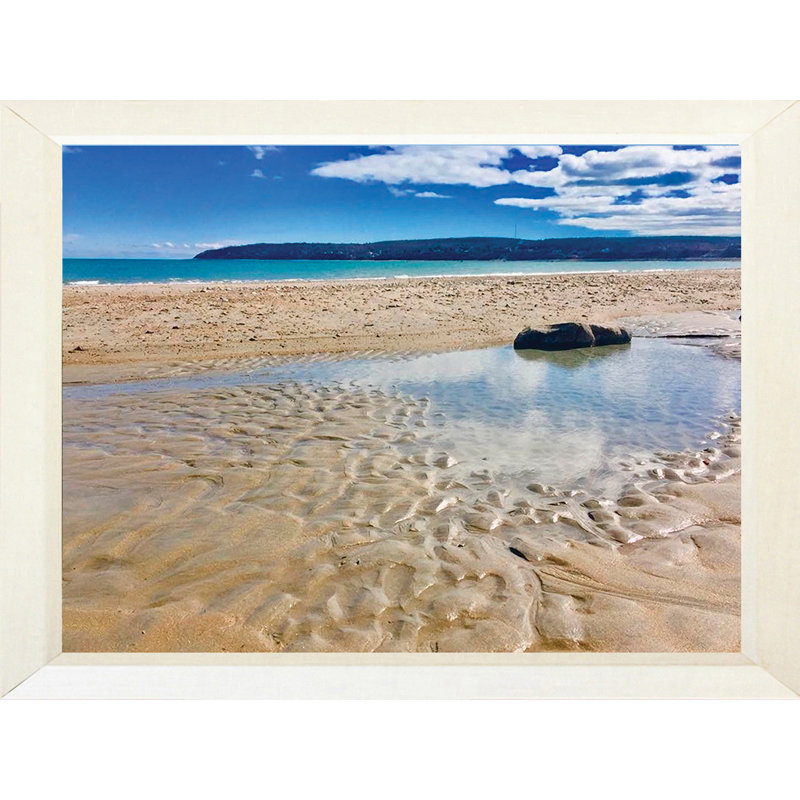Barren Sandbar - photographie, H 10,5 po x l 12,5 po x P 1,25 po, Papier encadré blanc, Pas de tapis