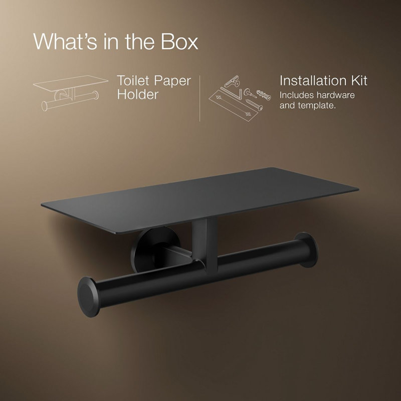 Components™ Covered Double Toilet Tissue Holder, Matte Black
