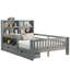 Full Platform Bed with Chalkboard, Solid Wood Platform Bed with Storage Drawers and Shelves, Childlike Fun and Space-saving Design-1311983798-1311983796