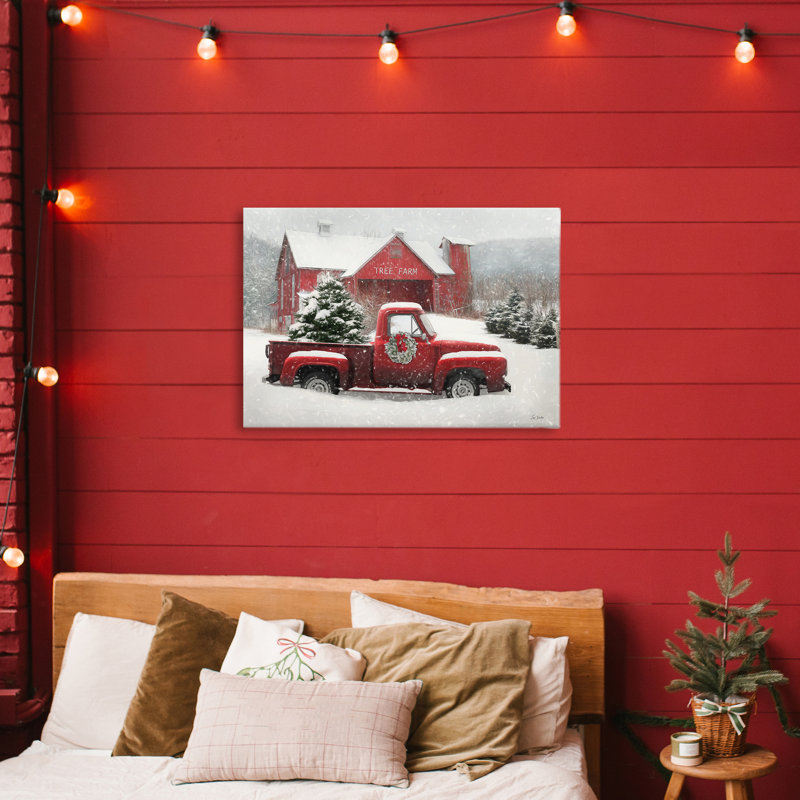 Toile ramassée Festive Tree Farm, conception par Lori Deiter, H 16 po x l 24 po