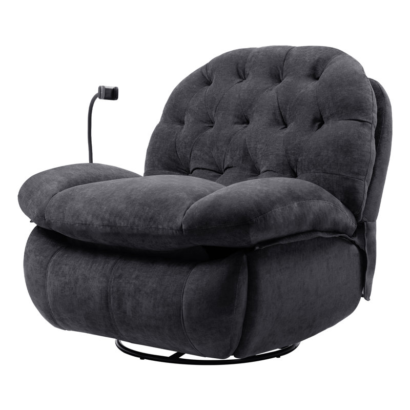 Mancie Upholstered Recliner, Gray
