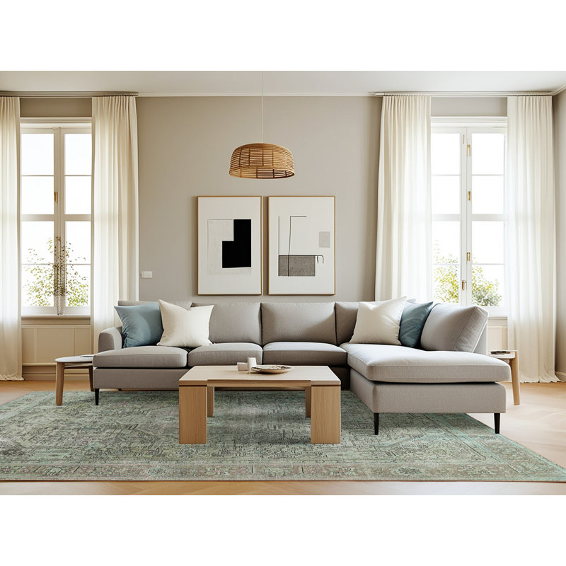 Tapis 100% traditionnel lavable à la machine 3384, Rectangle 8 pi x 10 pi