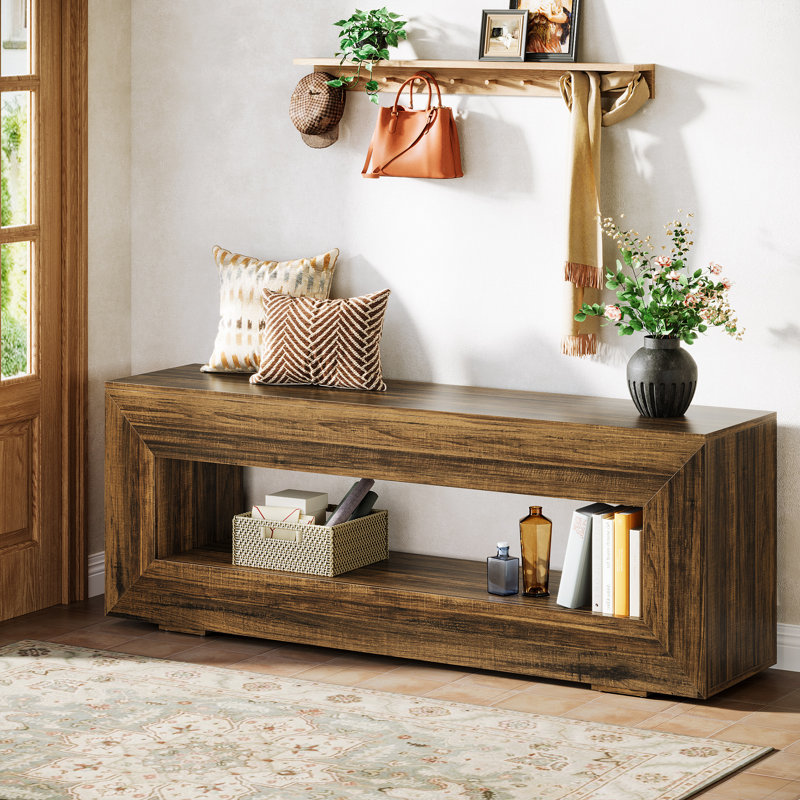 63" Rustic Low Console Table