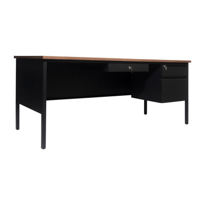 Cambridge 70" Commercial Right Side Single Pedestal Desk with 3 Locking Drawers