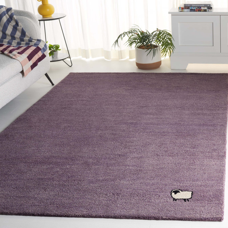Tapis en laine / coton touffeté à la main de couleur unie Roxy, Rectangle 4 pi x 6 pi