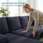 U-Shaped Linen Sectional Sofa with Double Chaise for Living Room-1130225058