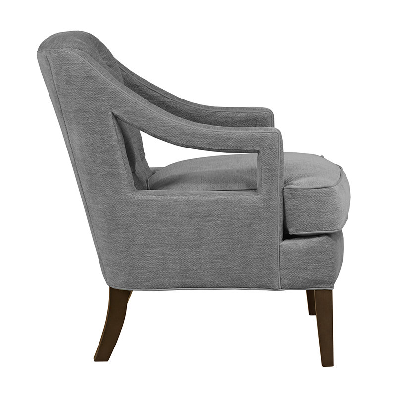 Fauteuil 26 po, Gris, Noyer noir