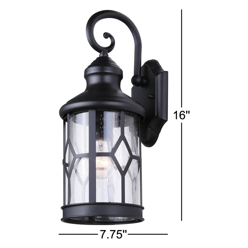 Asmahan Outdoor Wall Lantern, 16" H x 6.5" W x 7.75" D