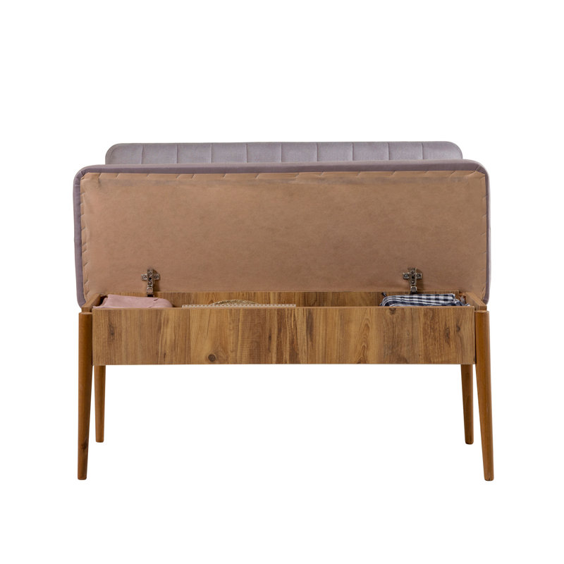 Banc rembourré Helle, Brun / gris